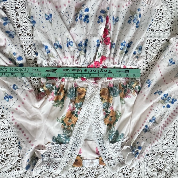 Zimmermann Dress Women Clover Patched Wrap Mini Floral Boho cottage core - Picture 13 of 13